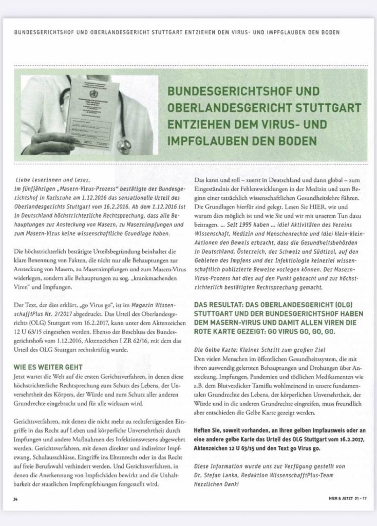 Hinweis vom OLG Stuttgart
